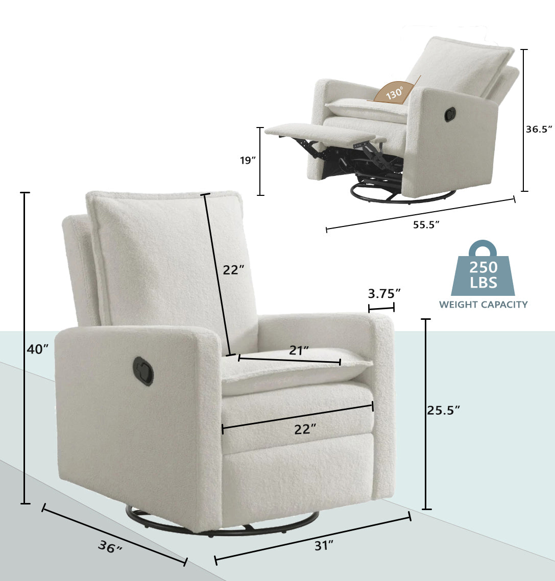Uptown Swivel Rocker and Recliner