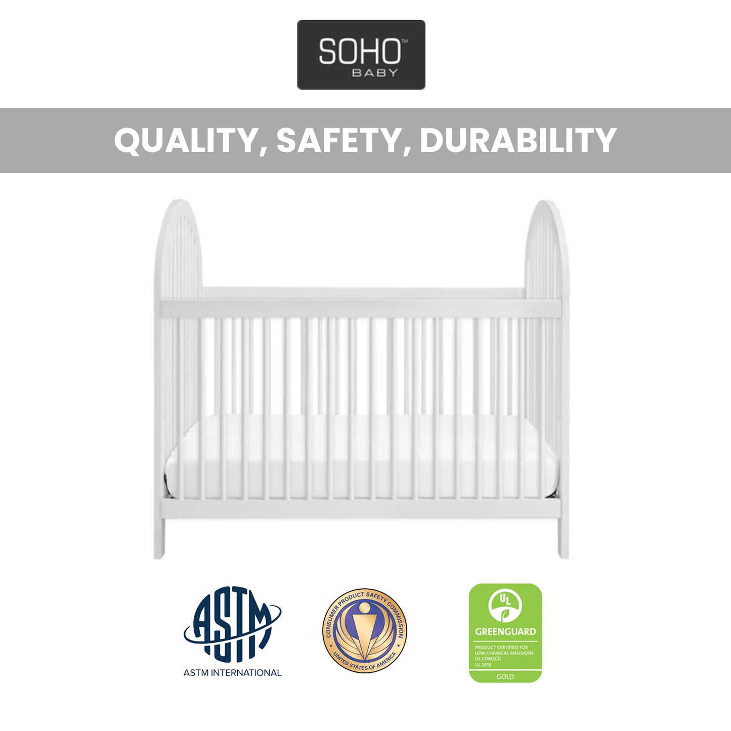 Everlee 3 in 1 Convertible Crib